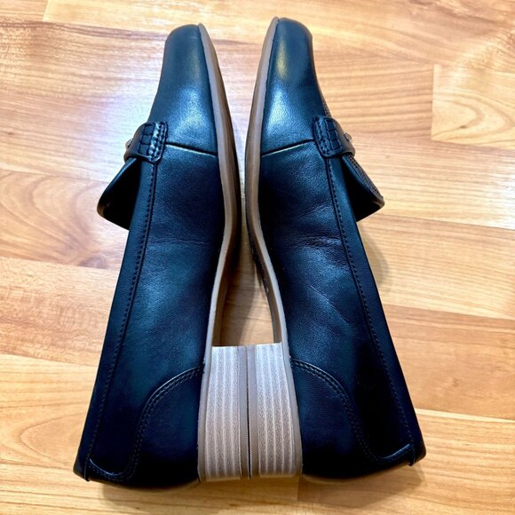 NEW Clarks Juliet Aster Size 9.5W Black Textured Leather Loafers ~ Perfect - Picture 7 of 11